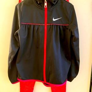 Girls NIKE 6x Large pink/Blk tack jacket & pants